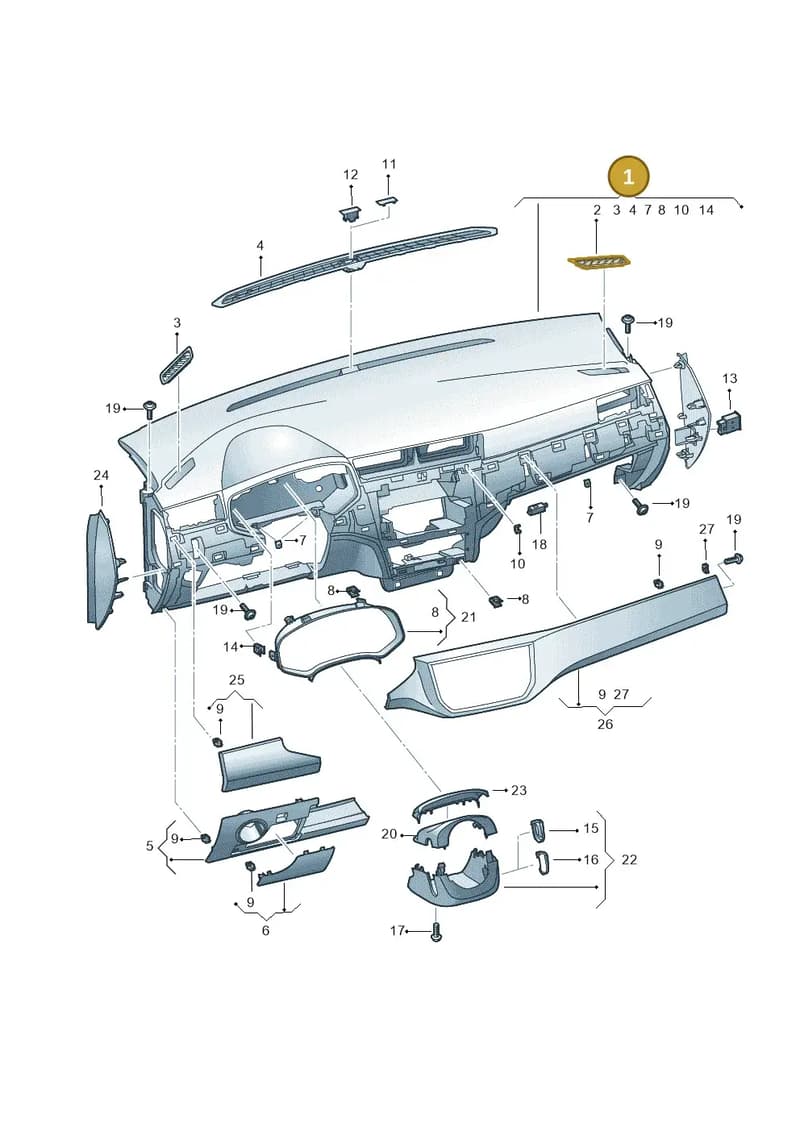 6F2857003AF82V — SEAT Arona (2017-) diagram 835857100, position 1