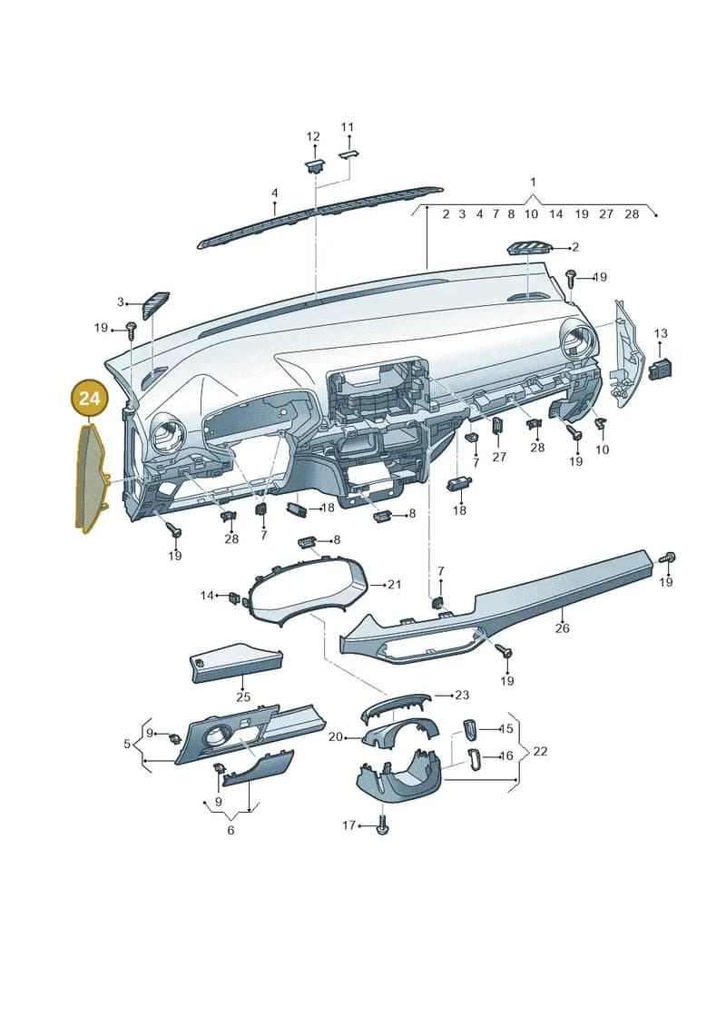 6F2858217D82V — SEAT Arona (2017-) diagram 835857012, position 24