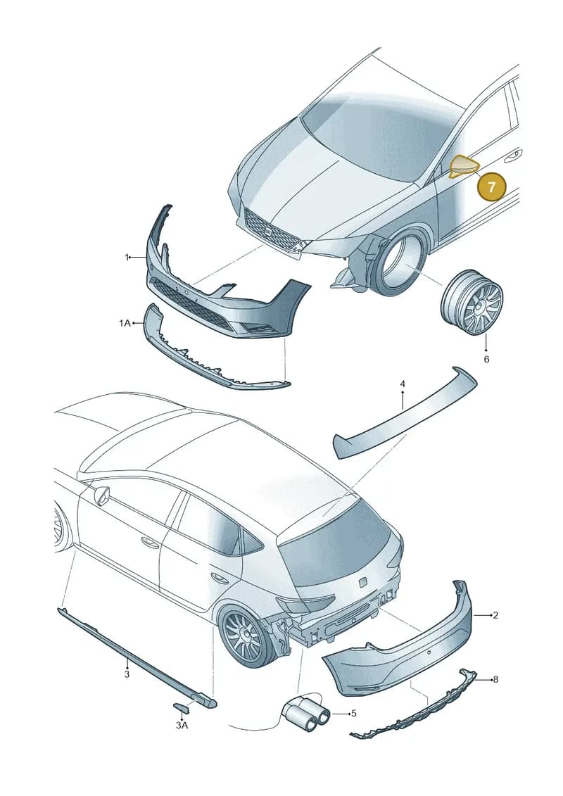 6F4072530 — SEAT Leon ST (2016-2020) diagram 830071000, position 7