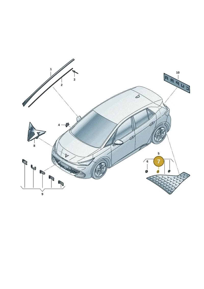 6F9853909A — SEAT CUPRA Born (2021-) diagram 10s853000, position 7