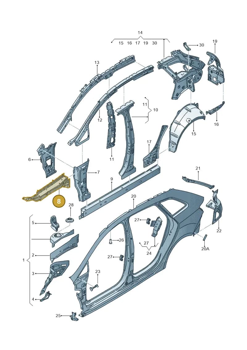6J0810135B — SEAT Ibiza (2015-) diagram 639809350, position 8