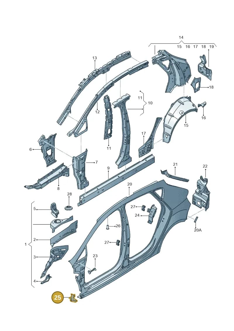 6J0810222A — SEAT Ibiza (2015-) diagram 639809300, position 25