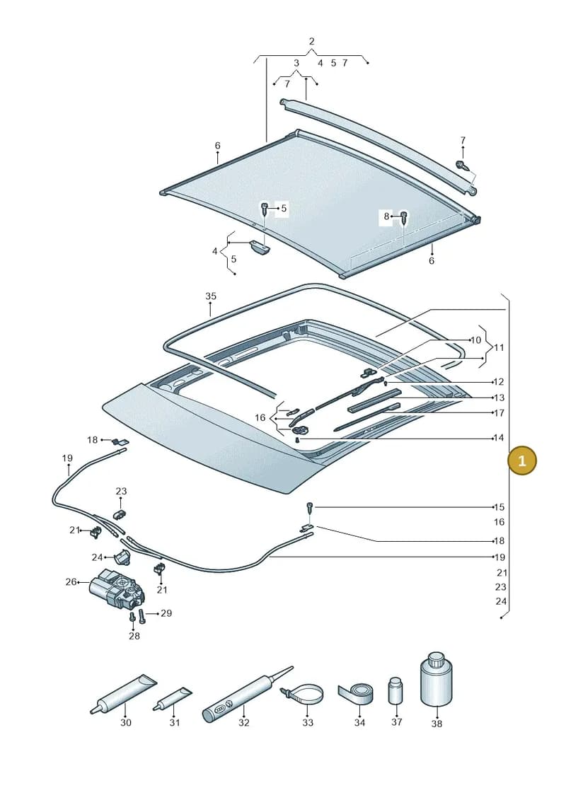 6J3877021B — SEAT Ibiza (2015-) diagram 645877100, position 1