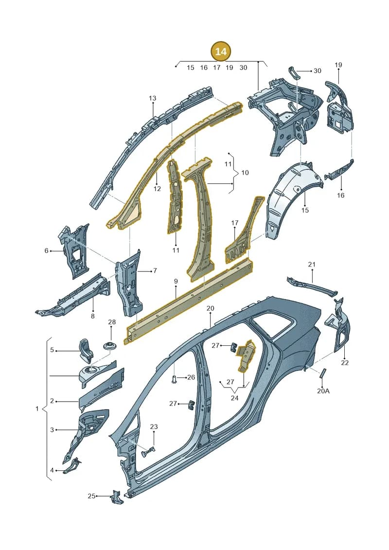 6J8809402A — SEAT Ibiza (2015-) diagram 639809350, position 14