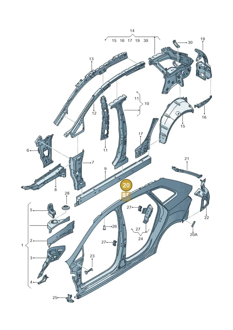 6J8809606C — SEAT Ibiza (2015-) diagram 639809350, position 20