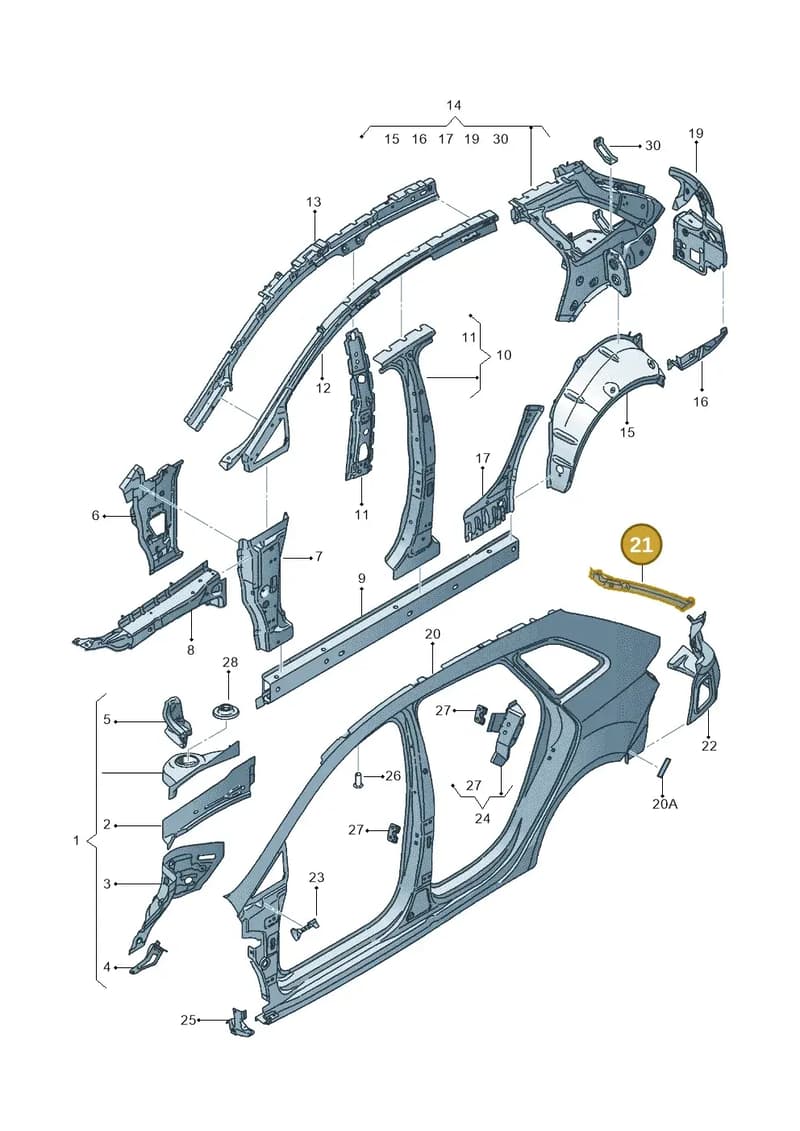 6J8809642 — SEAT Ibiza (2015-) diagram 639809350, position 21
