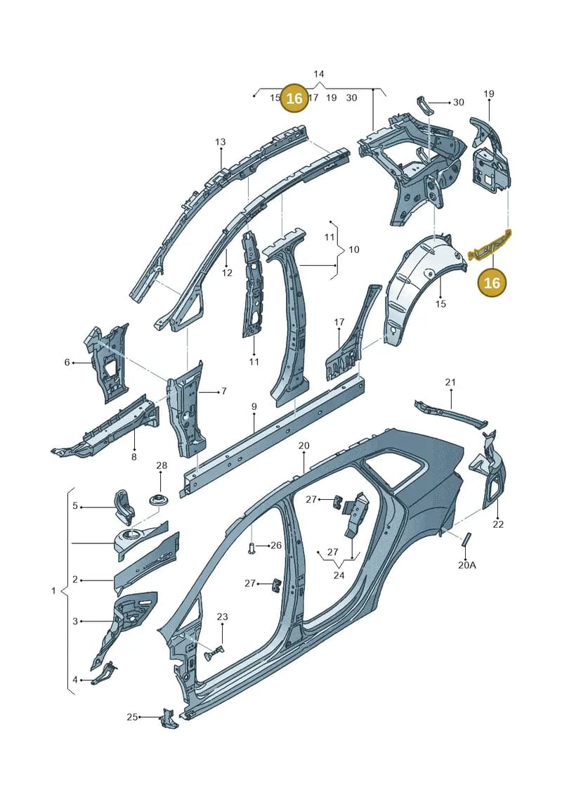 6J8813227 — SEAT Ibiza (2015-) diagram 639809350, position 16