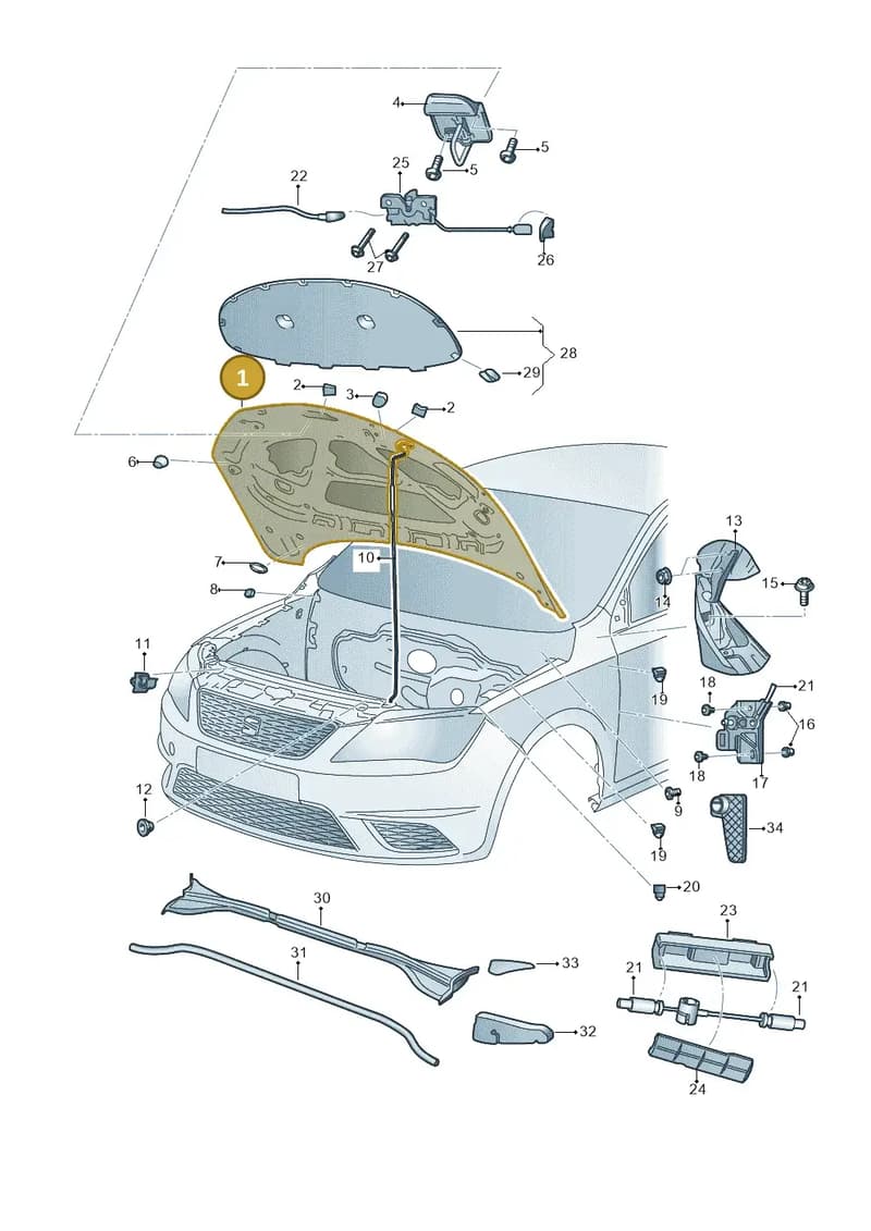 6JA823031C — SEAT Toledo (2015-2019) diagram 742823000, position 1