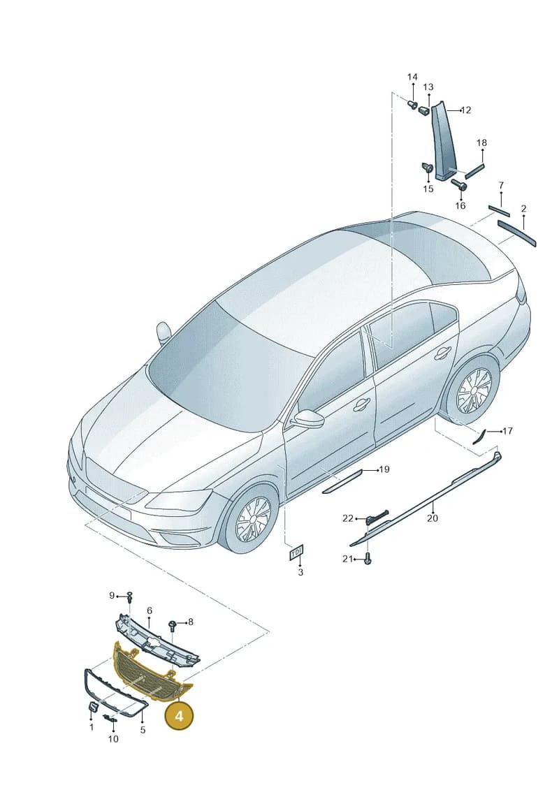 6JA853668B9B9 — SEAT Toledo (2015-2019) diagram 742853000, position 4