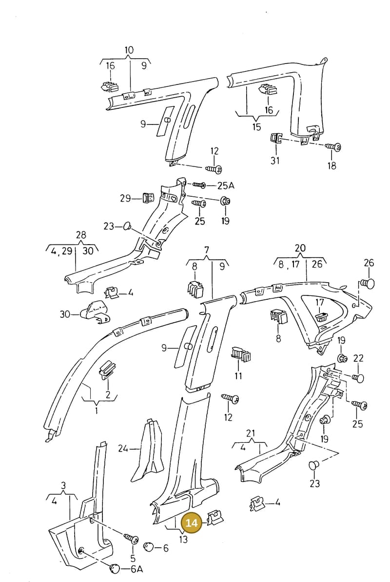 6K0853577A — SEAT IBIZA/CORDOBA/VARIO (1996-1999) diagram 242867670, position 14
