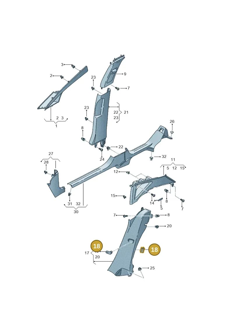 6K0853577A — SEAT Leon Stylance (2010-2012) diagram 456867650, position 18