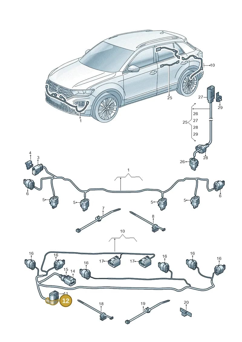 6K0971921A — Volkswagen T-Roc (2017-2025) diagram 813971900, position 12