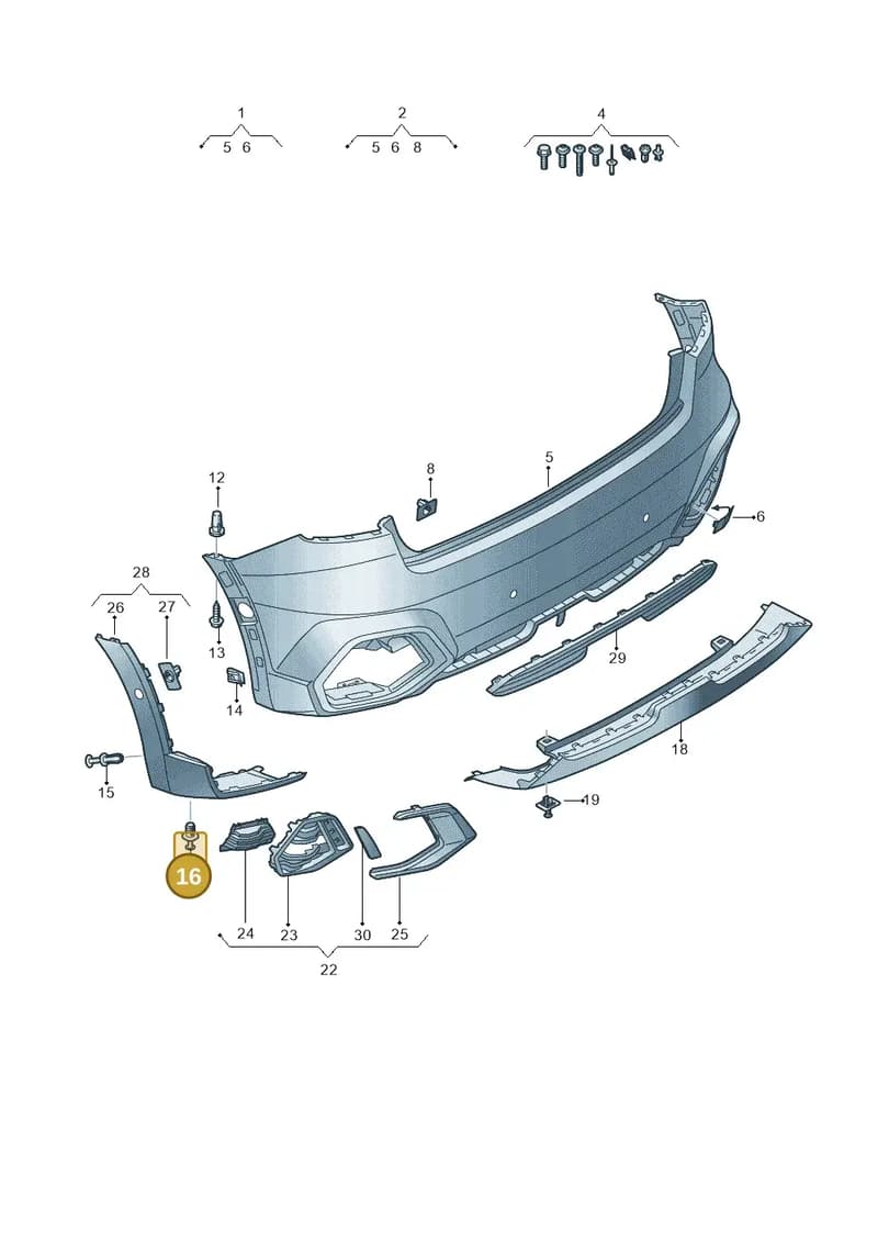 6L0121136A — Audi A1 Sportback (2018-2025) diagram 592807800, position 16