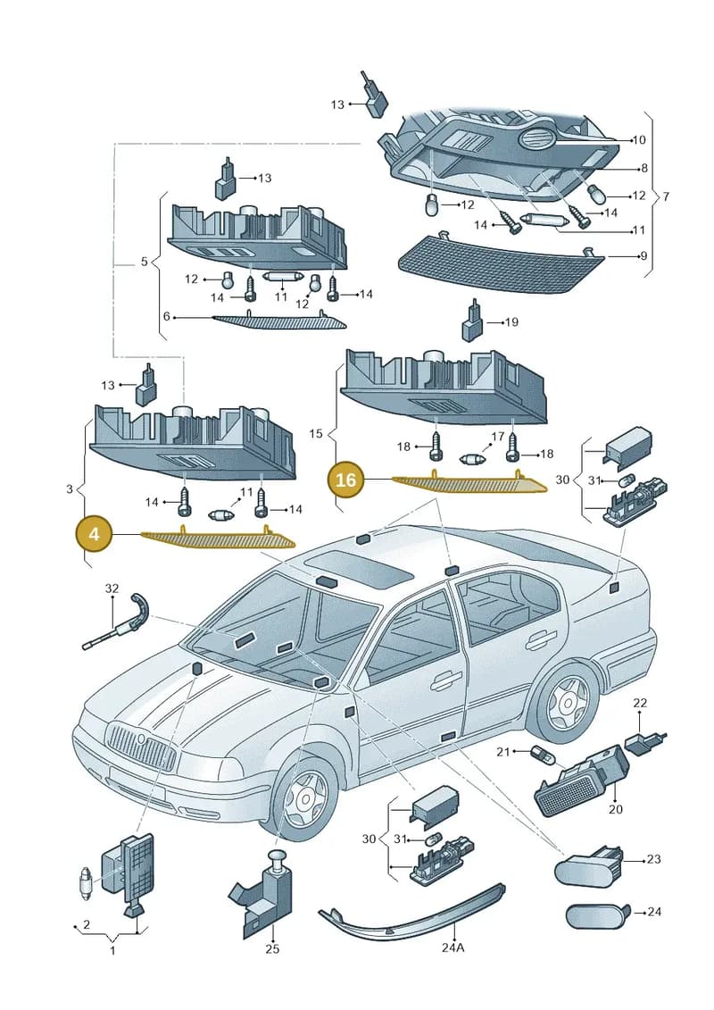 6L0947125 — Skoda OCTAVIA/COMBI/4X4      04> (2004-) diagram 419947000, position 4+16