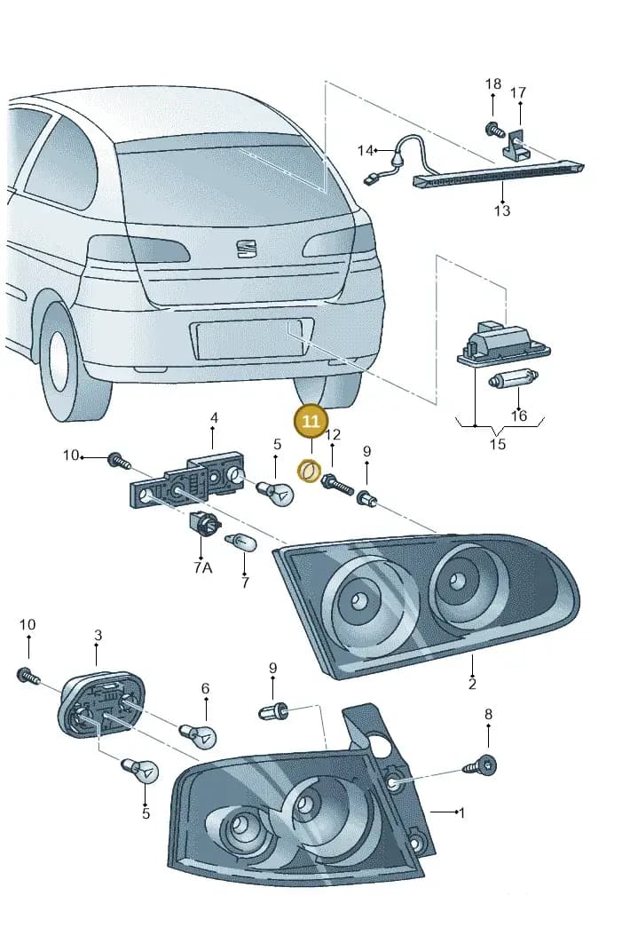 6L0955440A9B9 — SEAT IBIZA                  06> (2005-) diagram 254945000, position 11