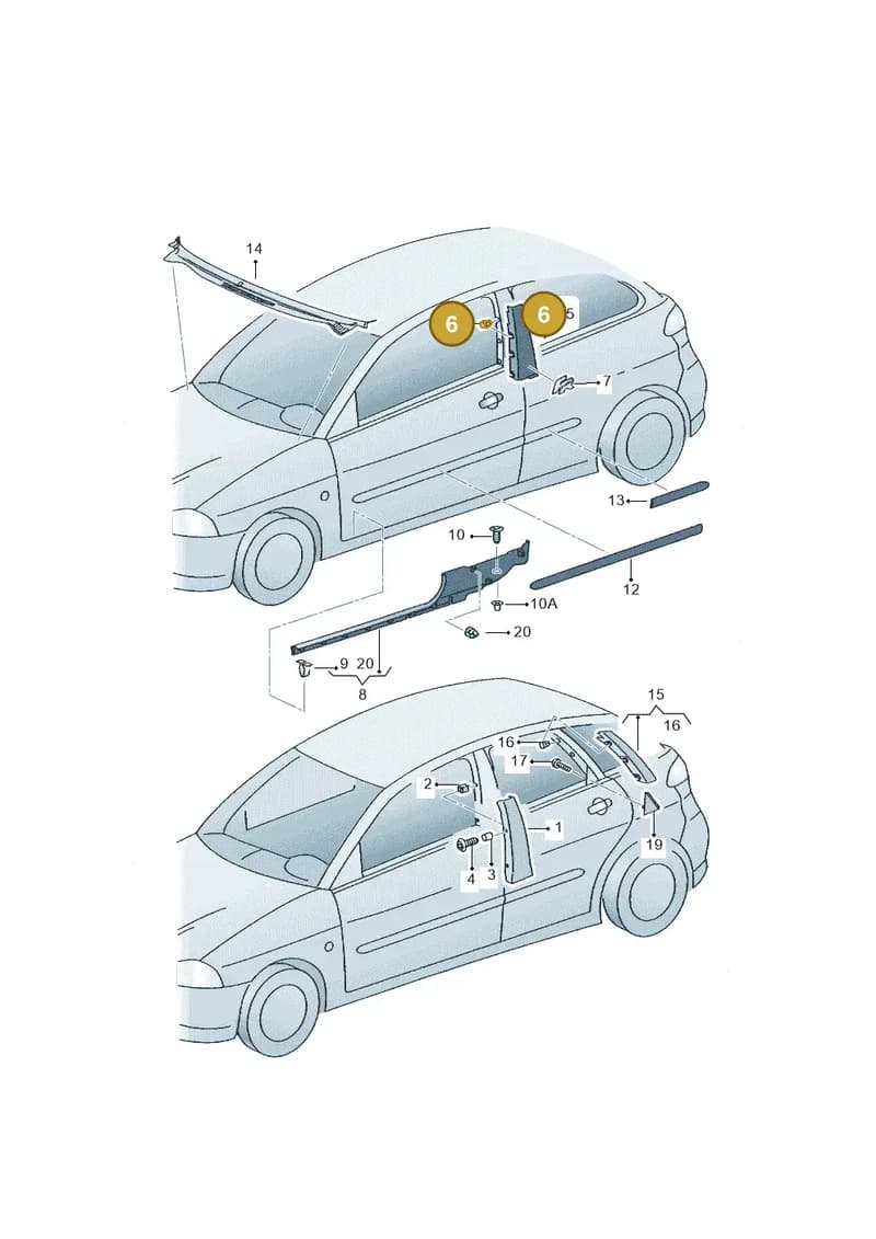 6L6853575A — SEAT IBIZA (2001-2005) diagram 254853000, position 6