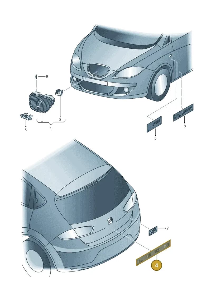 6LL853687739 — SEAT Leon Stylance (2010-2012) diagram 456853200, position 4