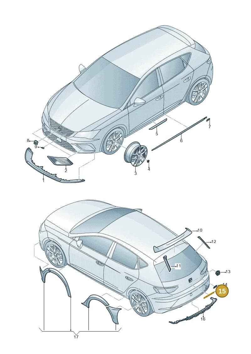 6LL853687739 — SEAT Leon ST (2016-2020) diagram 830071700, position 15
