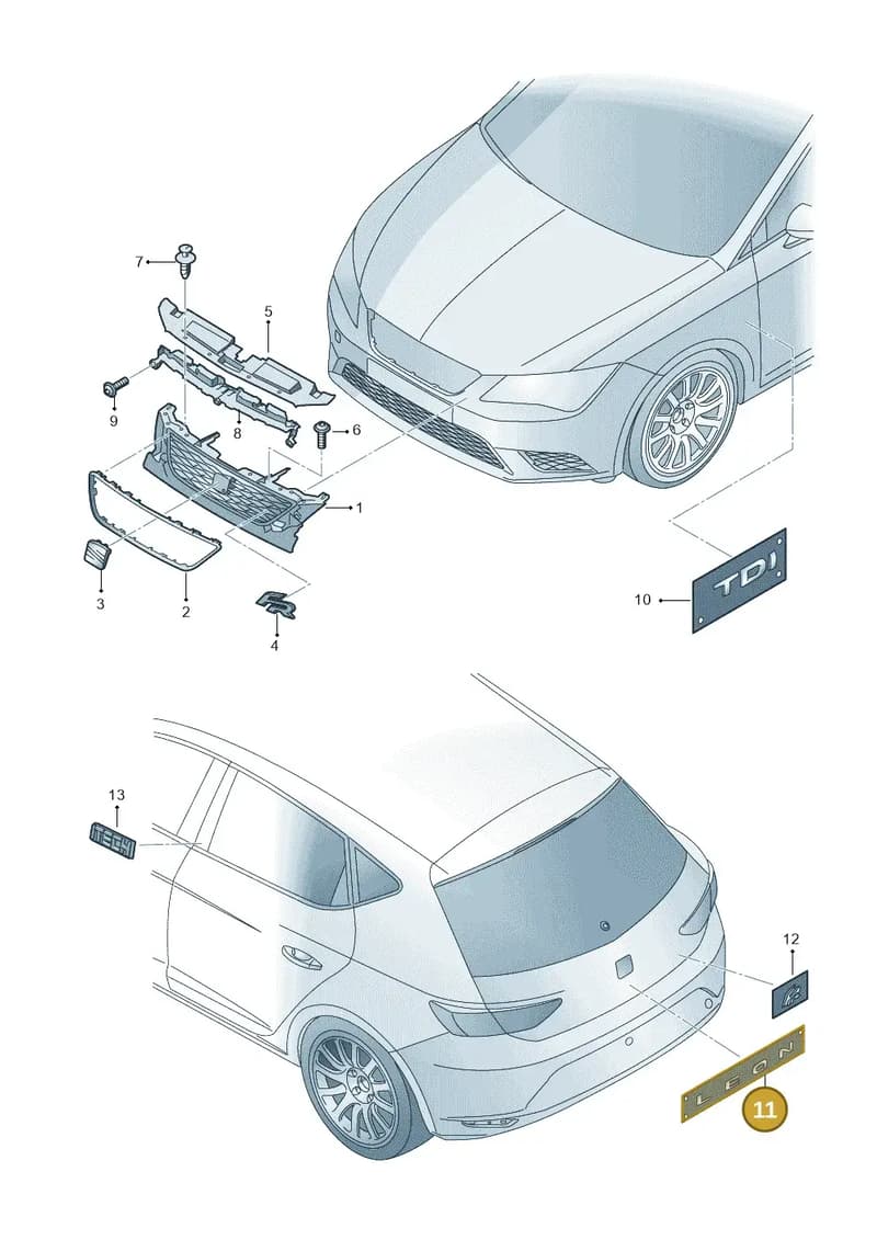 6LL853687739 — SEAT Leon ST (2016-2020) diagram 754853200, position 11