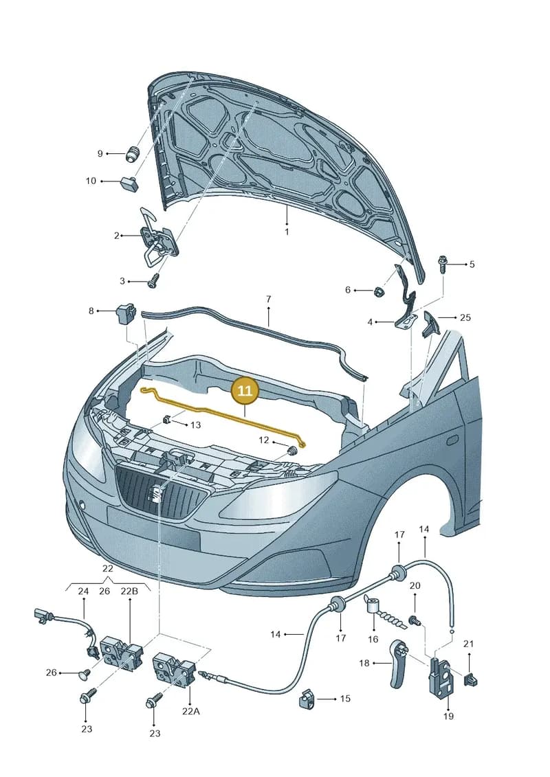 6P0823361A — SEAT Ibiza (2015-) diagram 639823000, position 11