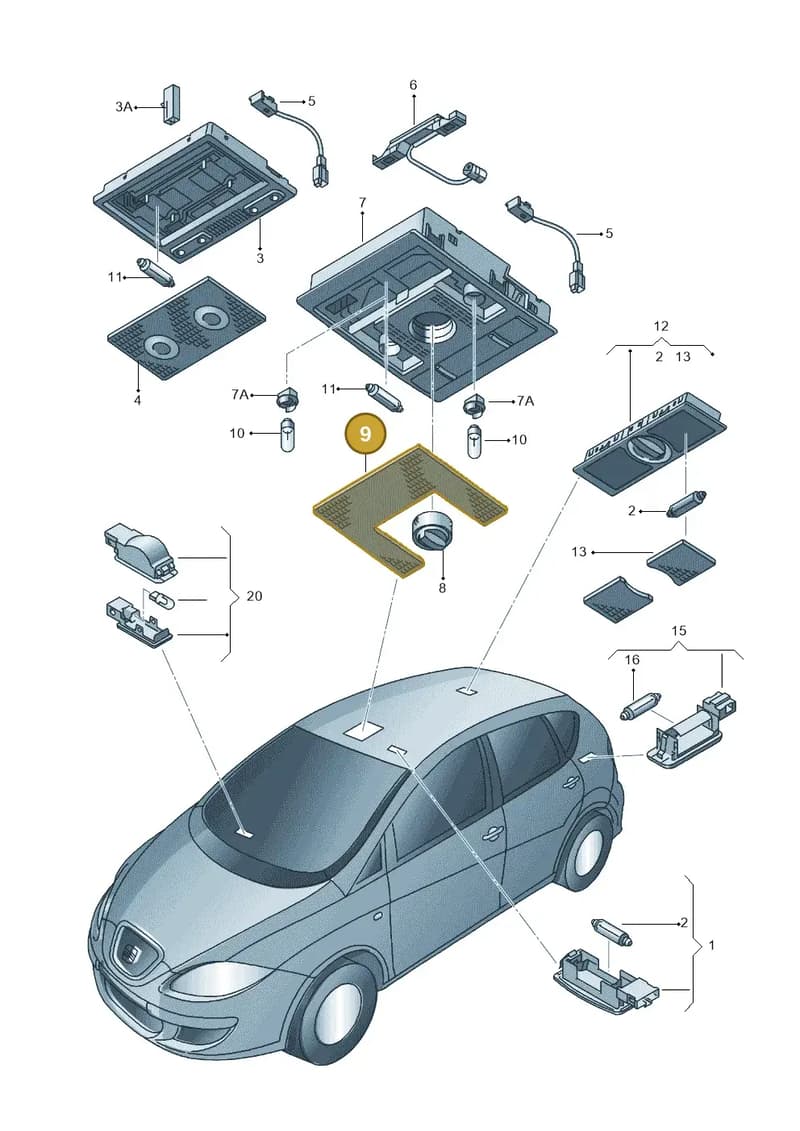 6Q0947125A — SEAT Altea XL Reference (2013-2013) diagram 418947000, position 9