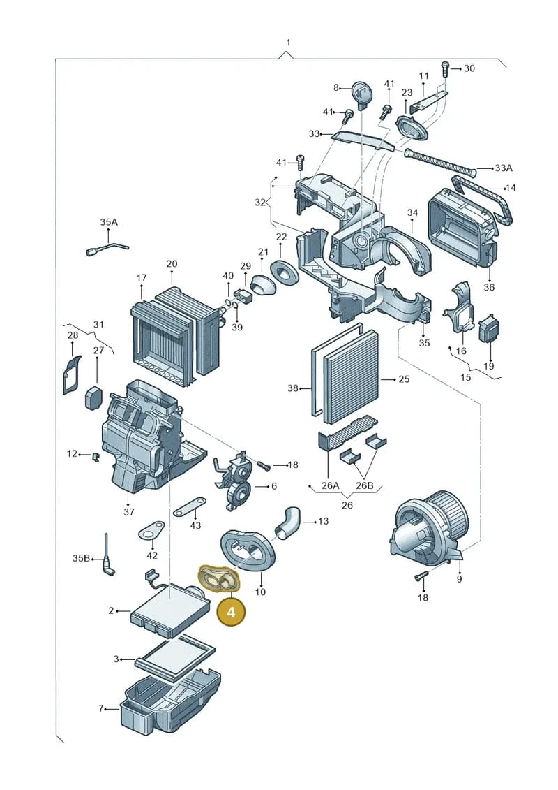 6Q1820609 — Skoda Roomster (2010-2015) diagram 225820100, position 4