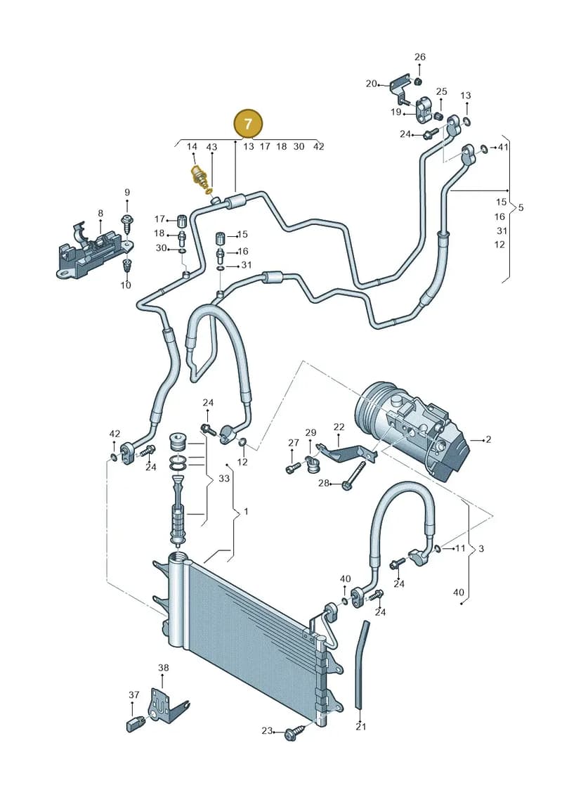 6R1820741P — Skoda Roomster (2010-2015) diagram 672260410, position 7