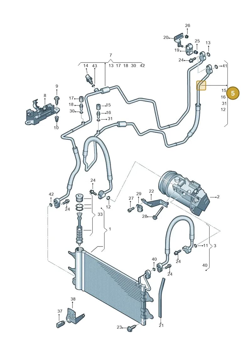 6R2820743AF — Skoda Roomster (2010-2015) diagram 672260410, position 5