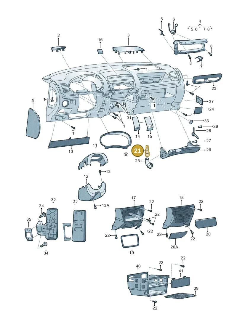 6Y0816311A — Skoda Fabia Ambiente (2009-2013) diagram 706857100, position 21