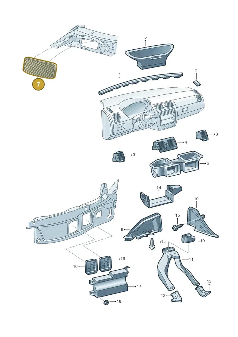 6Y0819044A — Skoda FABIA/COMBI            05> (2004-) diagram 225819300, position 7