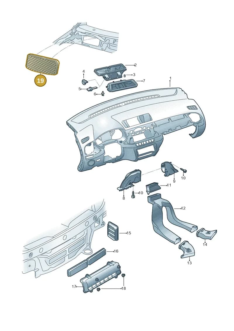 6Y0819044A — Skoda Fabia (2014-2022) diagram 797819300, position 19