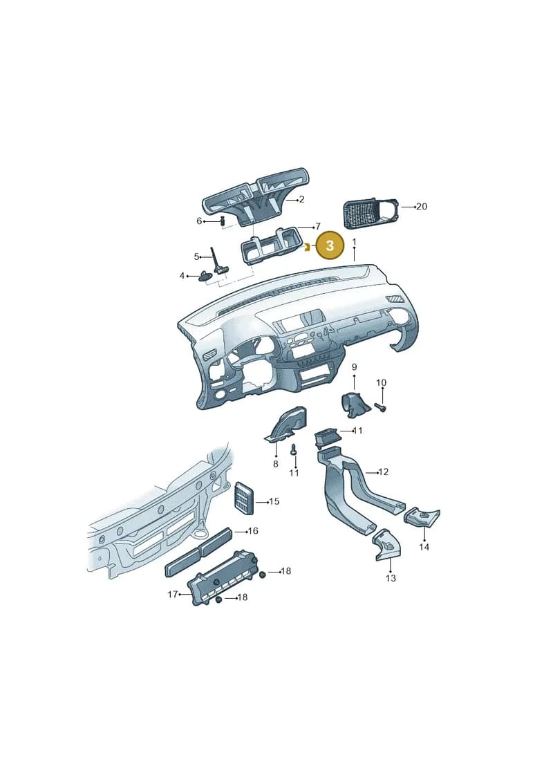6Y0820245A — Skoda Fabia NF HB (2015-2018) diagram 864819300, position 3