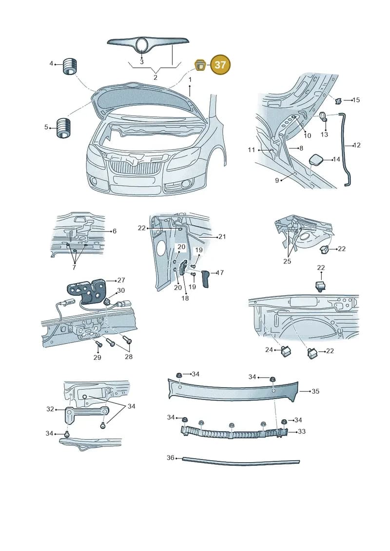 6Y0823433 — Skoda Fabia Ambiente (2009-2013) diagram 481823100, position 37