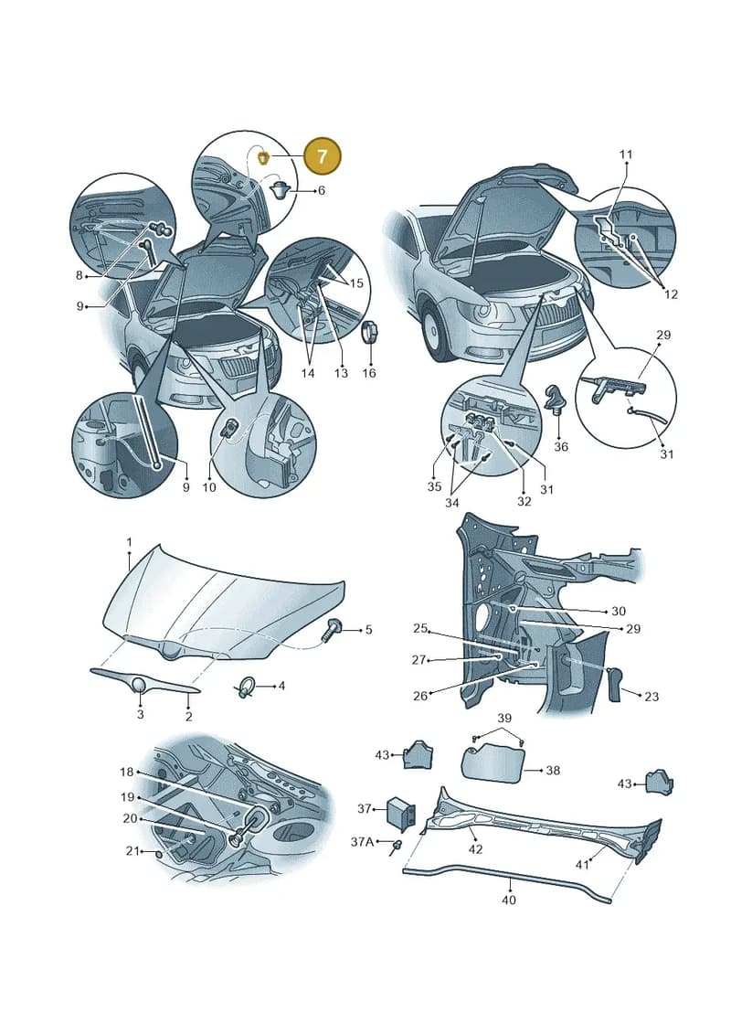 6Y0823433 — Skoda Superb comfort (2008-2013) diagram 632823100, position 7