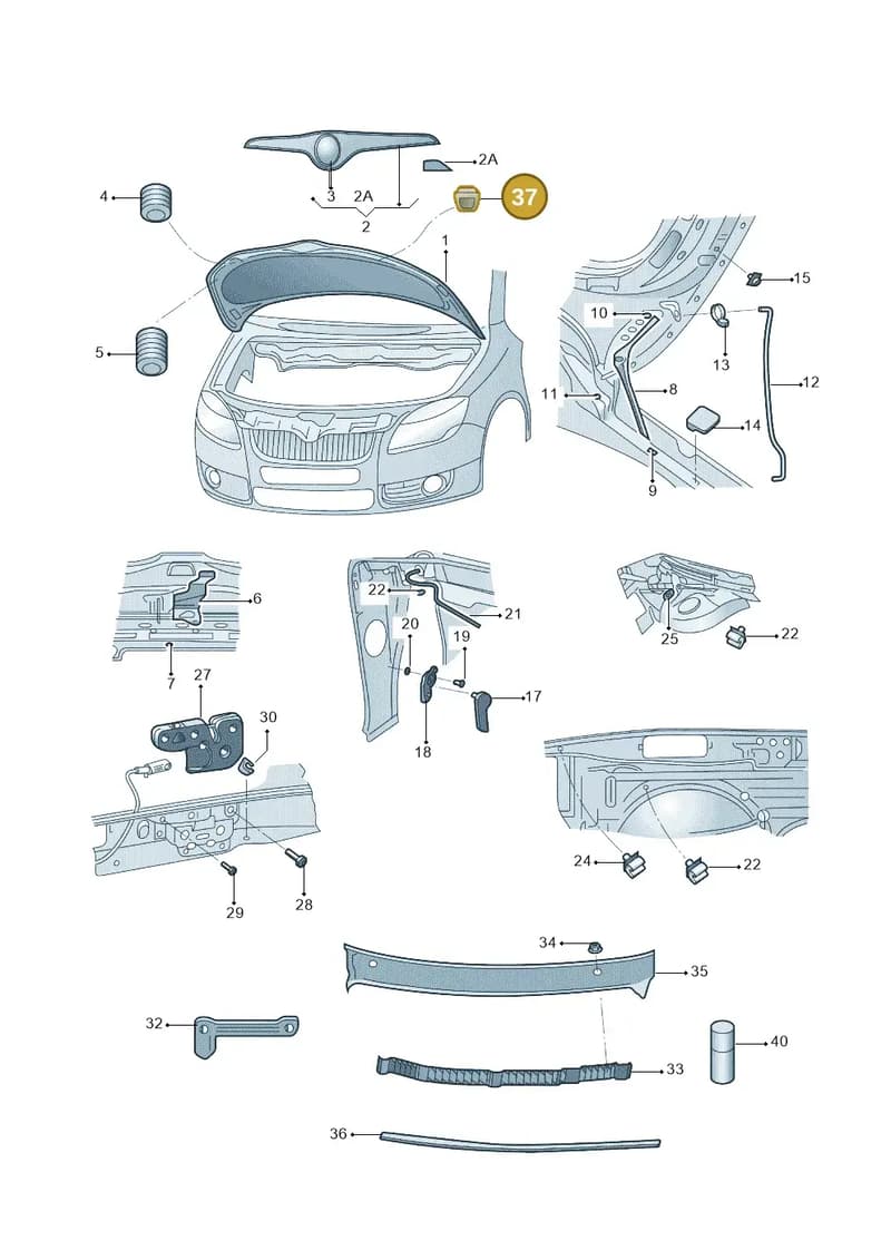 6Y0823433 — Skoda Fabia Jingrui (2008-2014) diagram 662823100, position 37