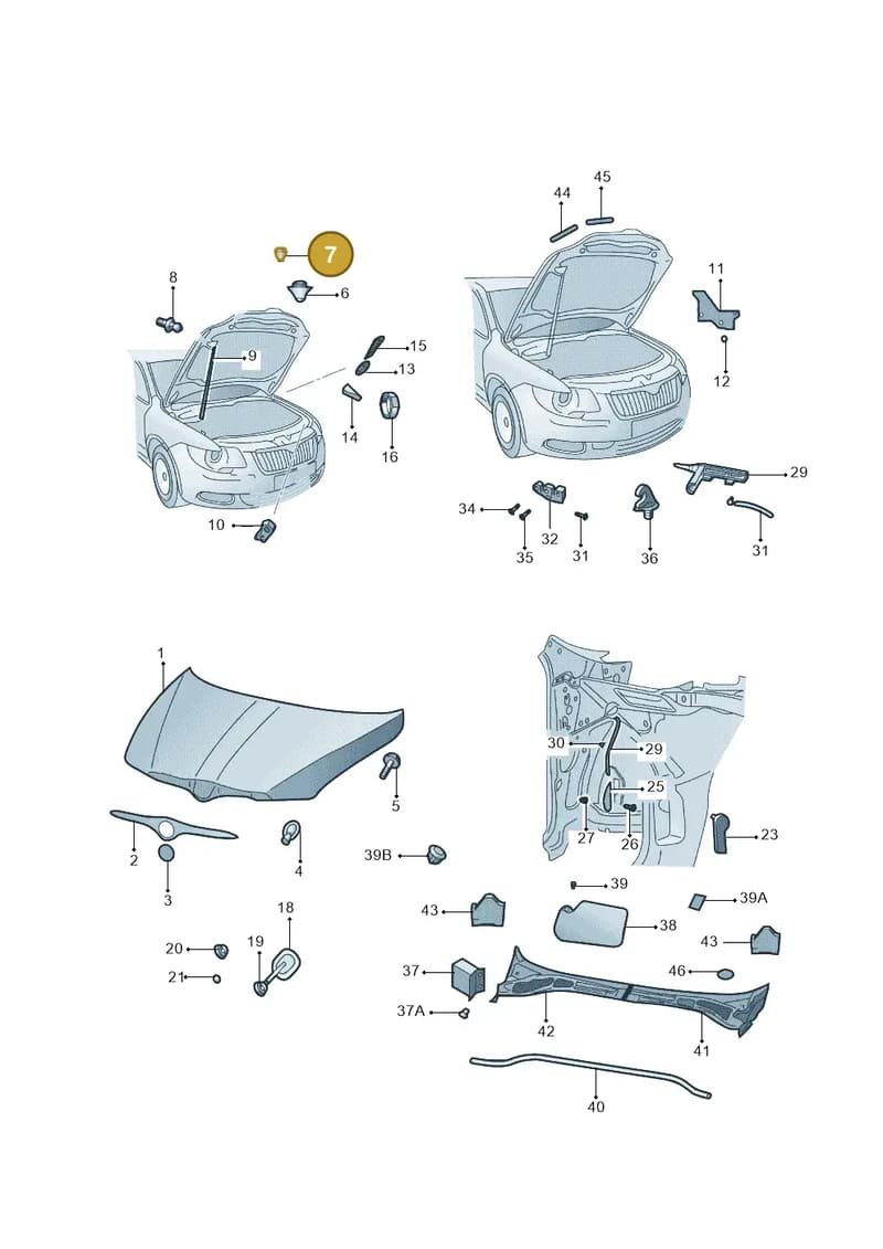 6Y0823433 — Skoda Superb Ambition (2009-2015) diagram 671823100, position 7