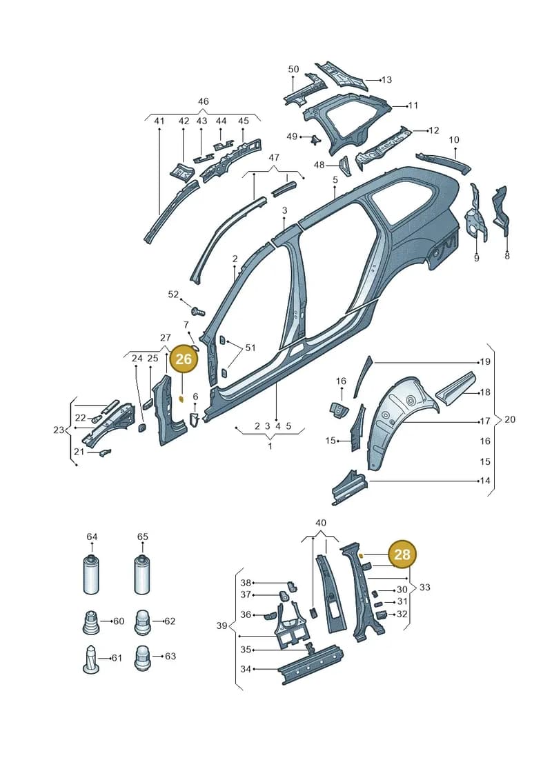 6Y0831342A — Skoda Octavia (2012-2017) diagram 753809350, position 26+28