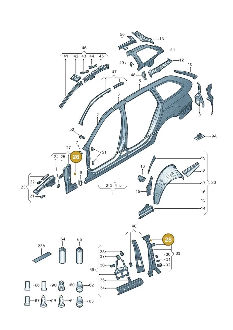 6Y0831342A — Skoda Octavia (2017-2020) diagram 805809035, position 26+28