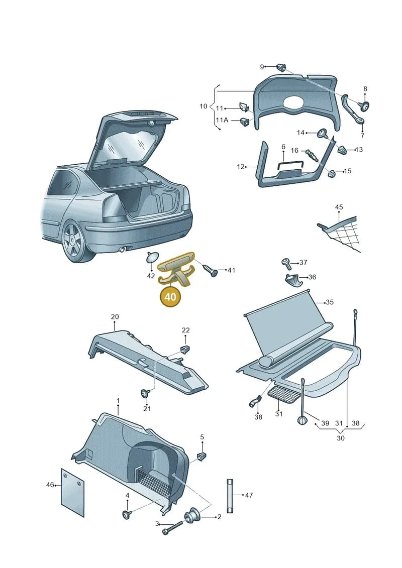 6Y5867615DB41 — Skoda Octavia ambiente (2008-2013) diagram 419867800, position 40
