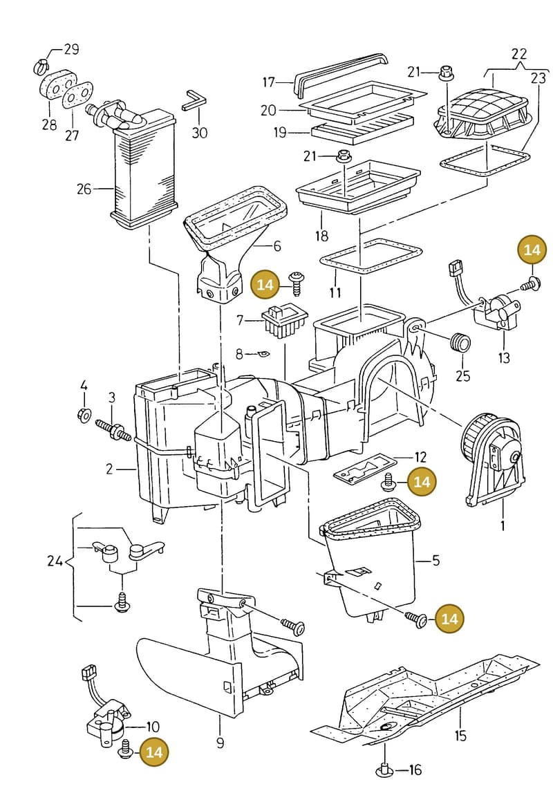 8D0820435A — SEAT CORDOBA/VARIO (1999-2002) diagram 238819200, position 14
