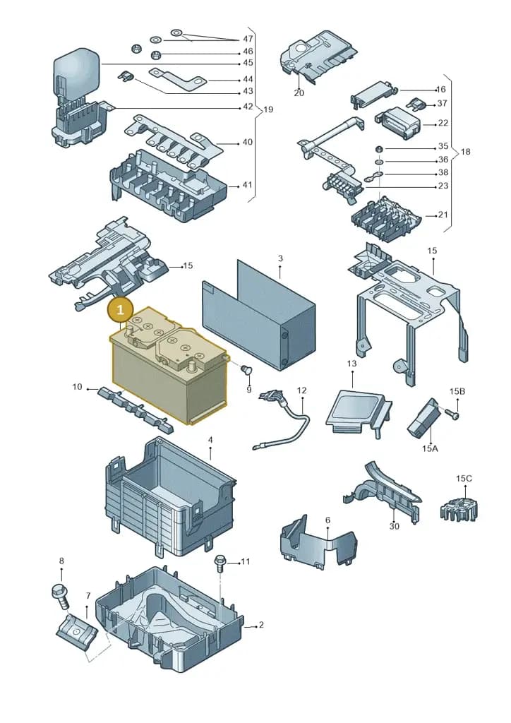 000915105DA — Skoda Fabia Scout (2010-2014) diagram 697915000, position 1
