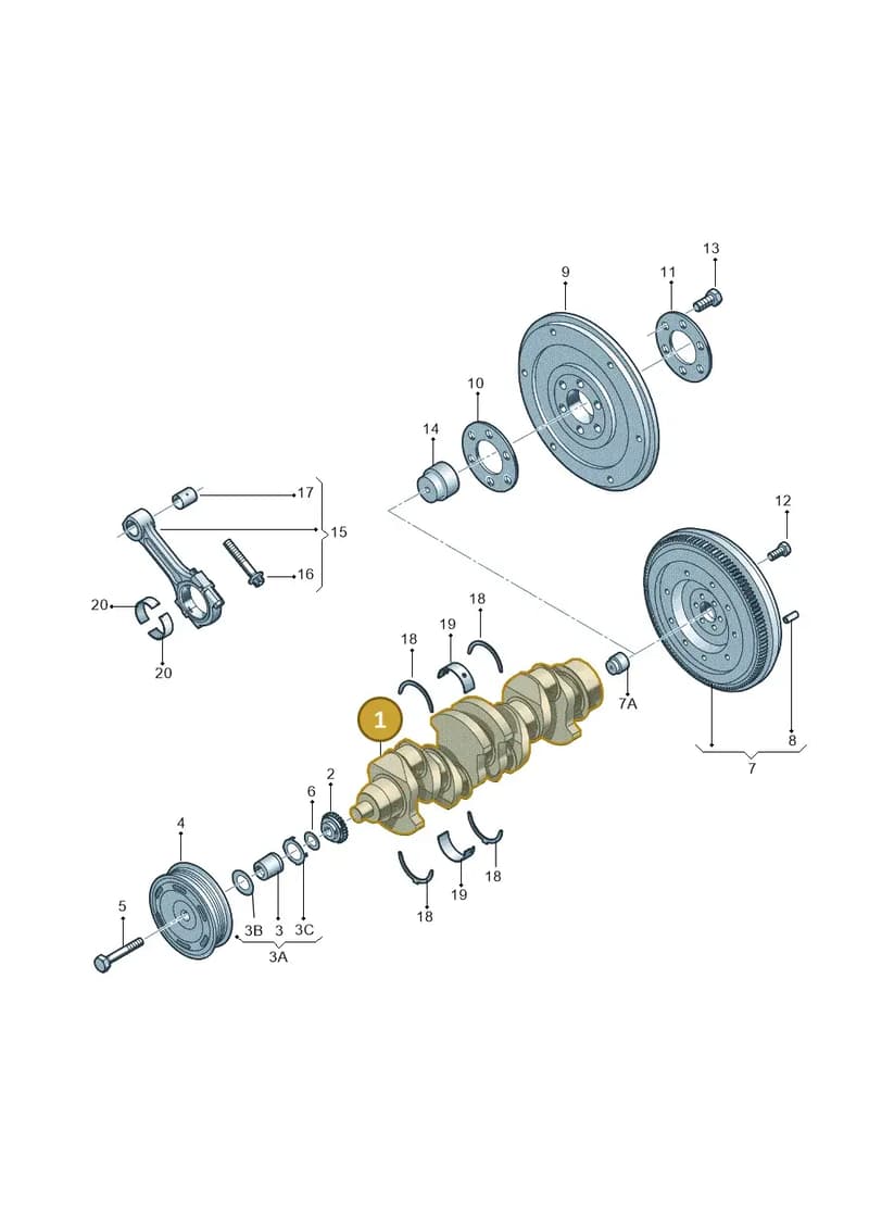 03C105101BQ — Skoda Fabia Ambiente (2009-2013) diagram 253105150, position 1