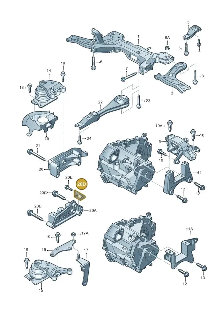 03F199207A — Skoda Rapid (2012-2022) diagram 672199250, position 20D
