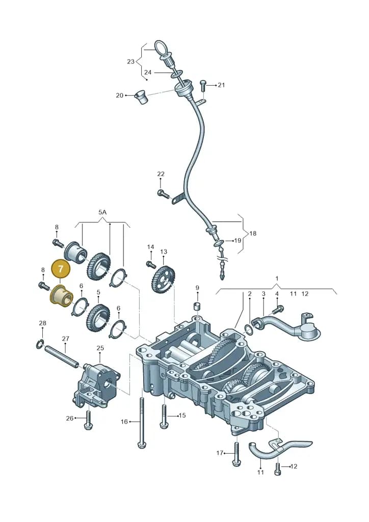 03G103580H — Skoda Superb comfort (2008-2013) diagram 460115250, position 7