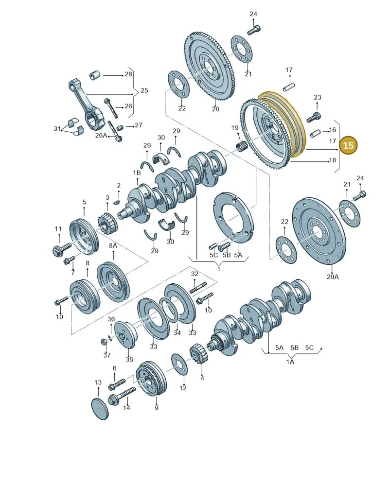 03G105266BH — Skoda SUPERB                 02> (2001-) diagram 123105150, position 15