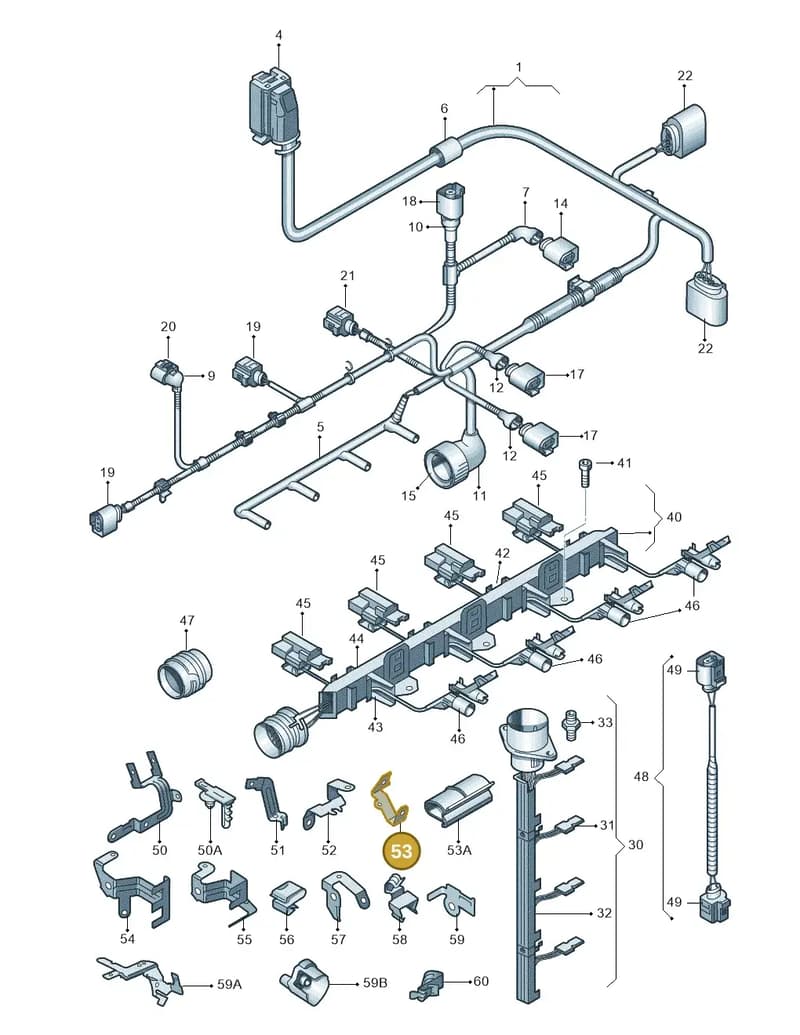 03G971858AA — Skoda Octavia ambiente (2008-2013) diagram 409971090, position 53