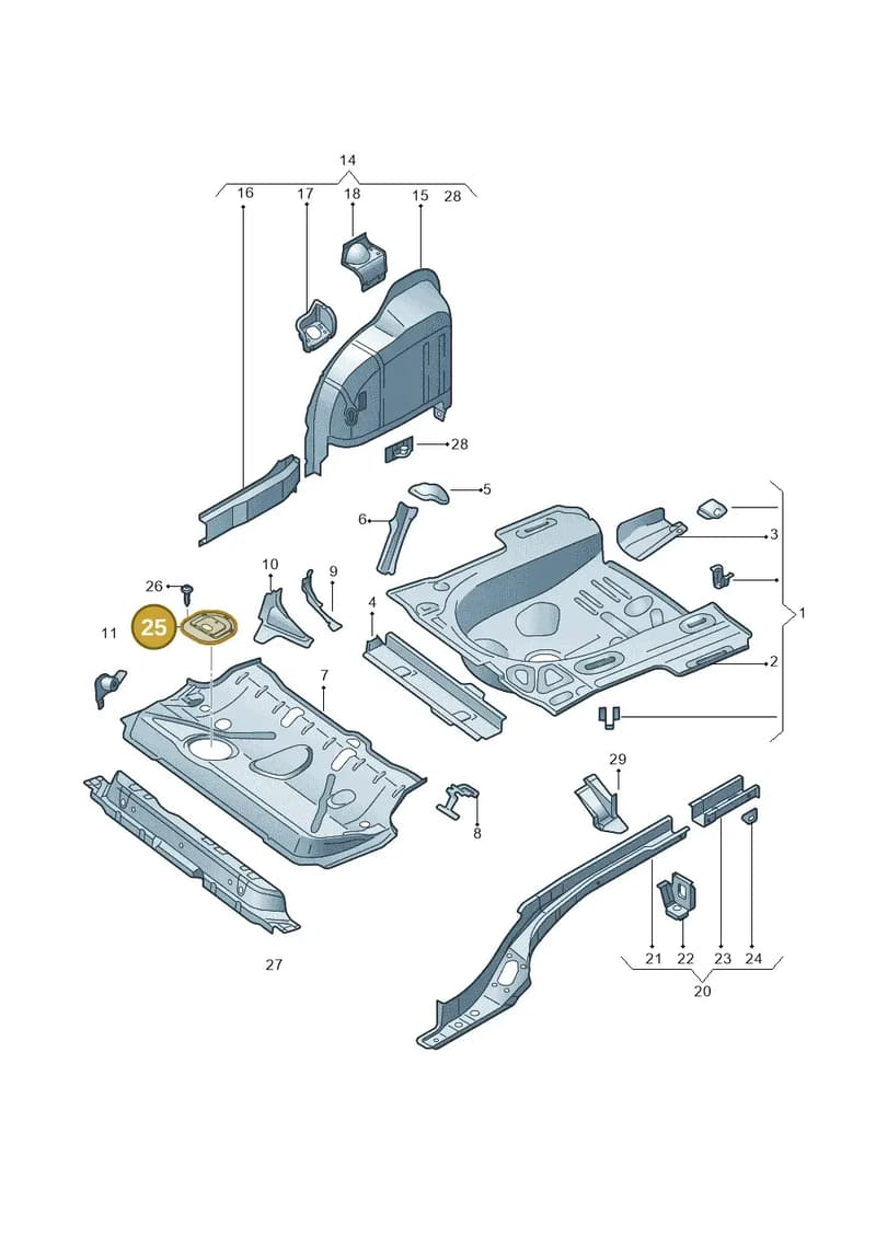 180971797 — Skoda Rapid (2012-2022) diagram 740803020, position 25