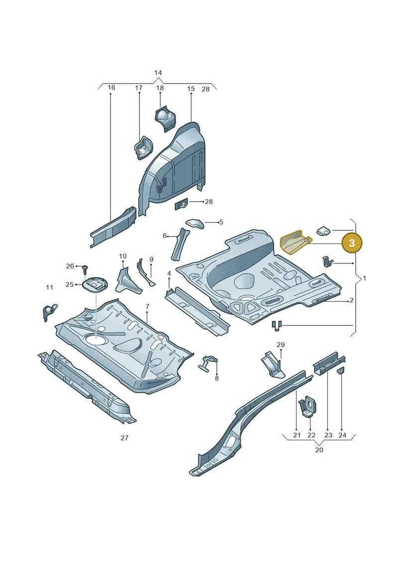 1J6803616 — Skoda Rapid (2012-2022) diagram 740803020, position 3