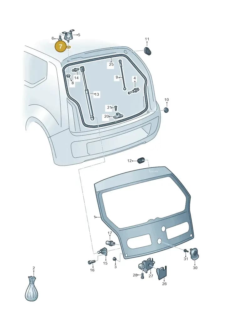 1U9827341 — Skoda Citigo (2019-2021) diagram 583827000, position 7