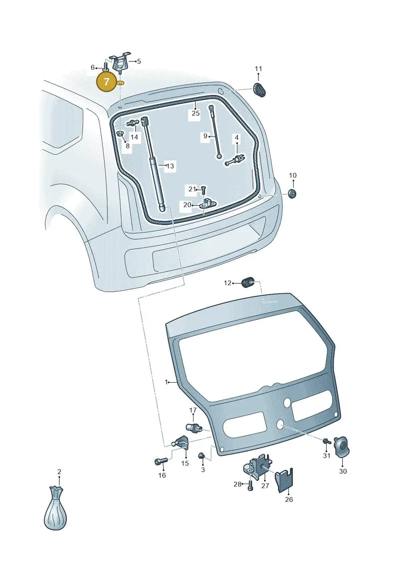 1U9827341 — Skoda Citigo (2019-2021) diagram 583827000, position 7